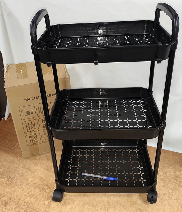 Carro de tres estantes con ruedas, nuevo en caja - imagen 3
