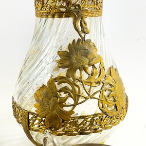 Jarra de Cristal con Molduras de Bronce y Set de Tazas de Consomé - imagen 5