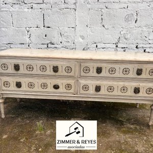 Cómoda Vintage con Tapa de Mármol y Cajones Decorados - imagen 3