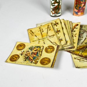 Cinco piezas de bronce y esmalte y cartas españolas - imagen 5