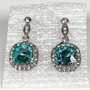 Conjunto de Anillo y Caravanas con Piedras Turquesas y Cristales - imagen 3