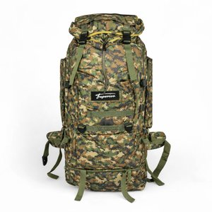 Mochila Campista Grande Camuflada Verde/Marrón con Múltiples Reparticiones - imagen 3