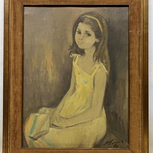Lote siguiente: Pintura "Niña con Vestido Amarillo" de Manuel Lima - Óleo sobre Cartón 57x43 cm