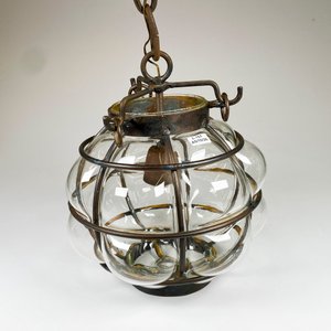 Colgante de Vidrio Soplado y Hierro Forjado con Cadena - imagen 2