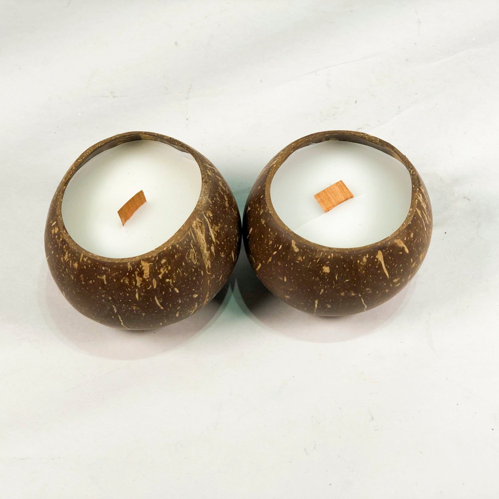 Dos velas en cerámica tipo calabaza con aroma a coco - imagen 2