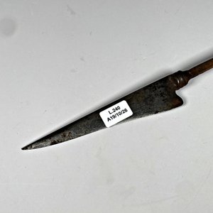 Hoja de Cuchillo Antigua con Cabo de Plata y Oro - imagen 5