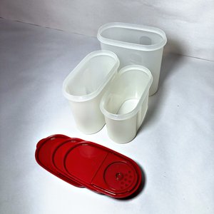 Lote de 3 Moldes Desmontables para Repostería y 2 Recipientes Plásticos con Tapa Roja - imagen 2