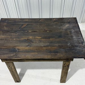 Juego de Mesa Rústica Rectangular con 4 Sillas de Madera Oscura - imagen 12
