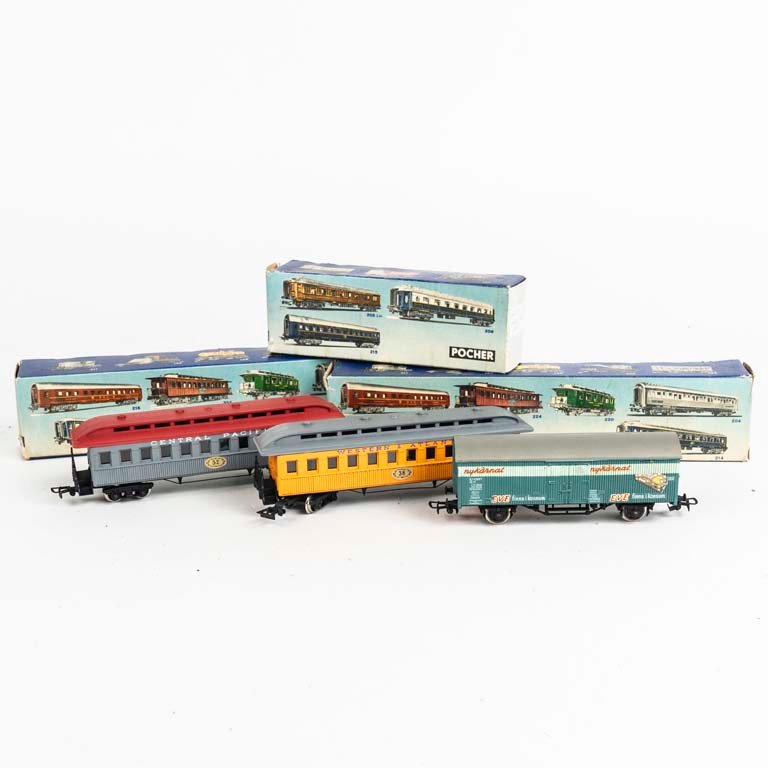 3 vagones PORCHER made in Italy en su caja original