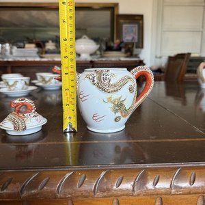 Juego de Té de Porcelana con Dragón: 2 Teteras, Azucarera, 6 Tazas y 6 Platos - imagen 15