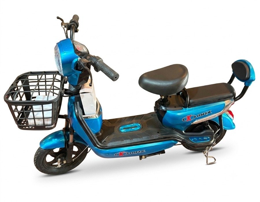 Moto Eléctrica K-MAX 350 Azul con Canasto Frontal