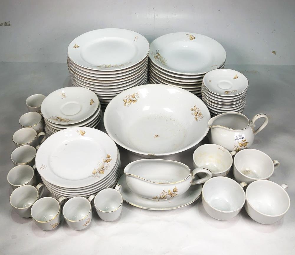 Set de Porcelana Olmos Blanca Floral: Fuentes, Platos, Tazas y Más (67 Piezas)