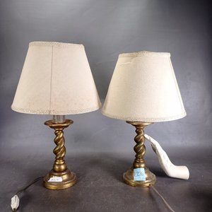 Par de Lámparas de Mesa Vintage con Tulipas Beige - imagen 6