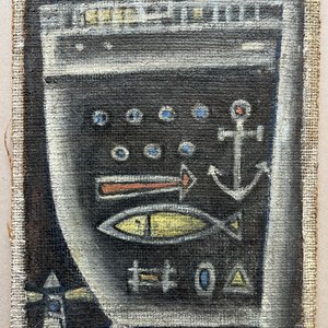 Lote siguiente: Oleo "Barco" de Walter Deliotti sobre tela pegada en fibra, 37 x 25 cm