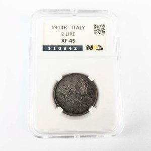 Lote anterior: Moneda de Plata Italiana 2 Liras de 1914 - Certificada NPG
