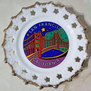 Platillo Decorativo Vintage San Francisco California Puente Golden Gate Cerámica - imagen 2
