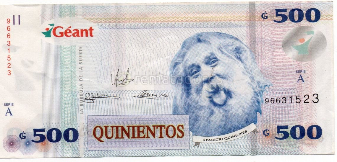 Billete de 500 "Géant" con rostro de personaje