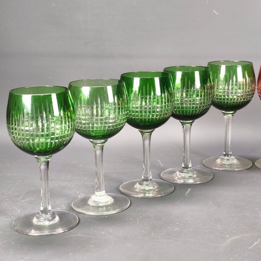 Copas de cristal talladas en dos colores - imagen 6