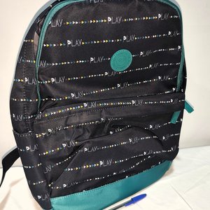 Mochila Azul Nueva con Estampado "Play" y Múltiples Compartimentos - imagen 2