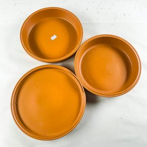 Juego de 4 Fuentes Circulares de Cerámica Color Ocre - imagen 2