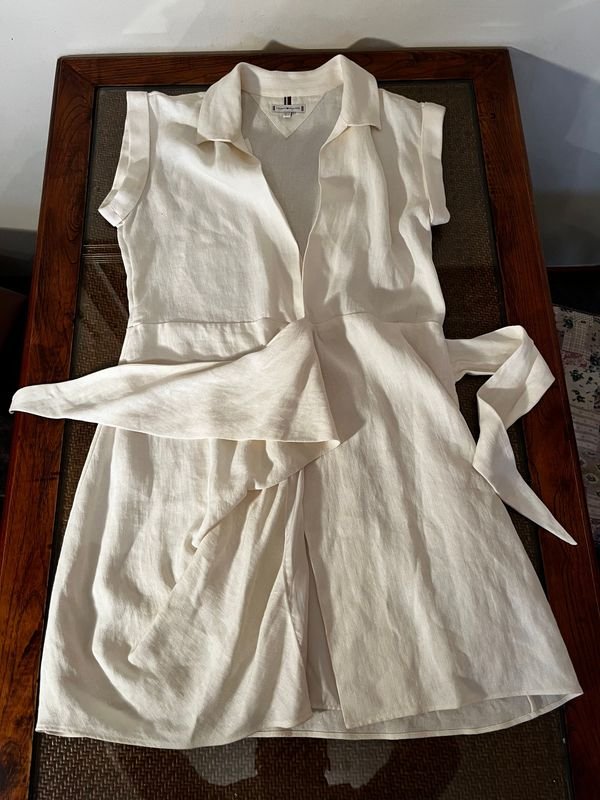 Vestido Cruzado Blanco Tommy Hilfiger Talle EUR 34