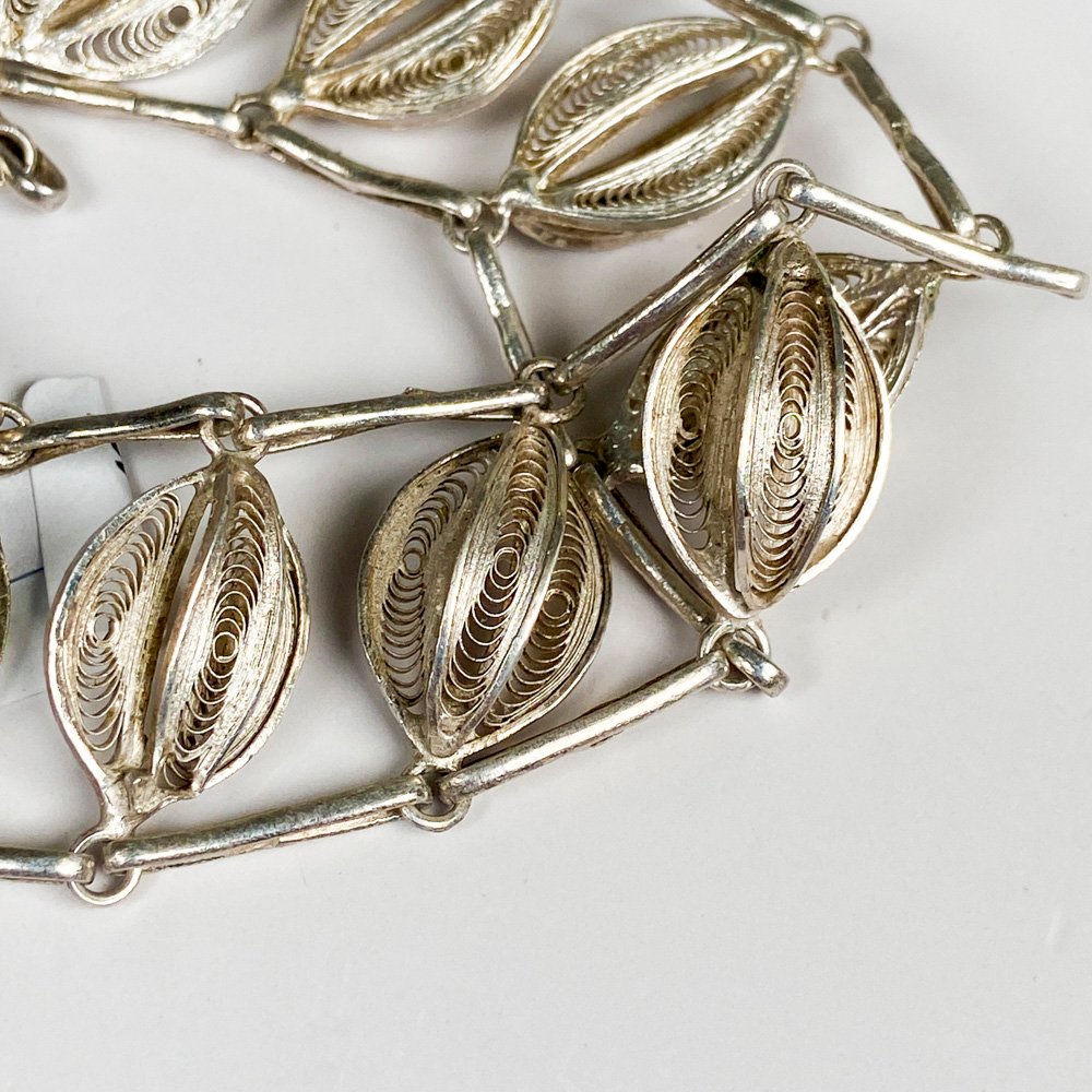Pulsera filigrana de plata ancha - imagen 2