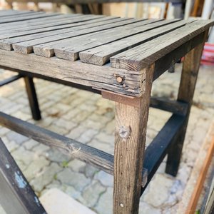 Mesa Rústica de Jardín Negra - Madera Maciza 2.70m - imagen 3
