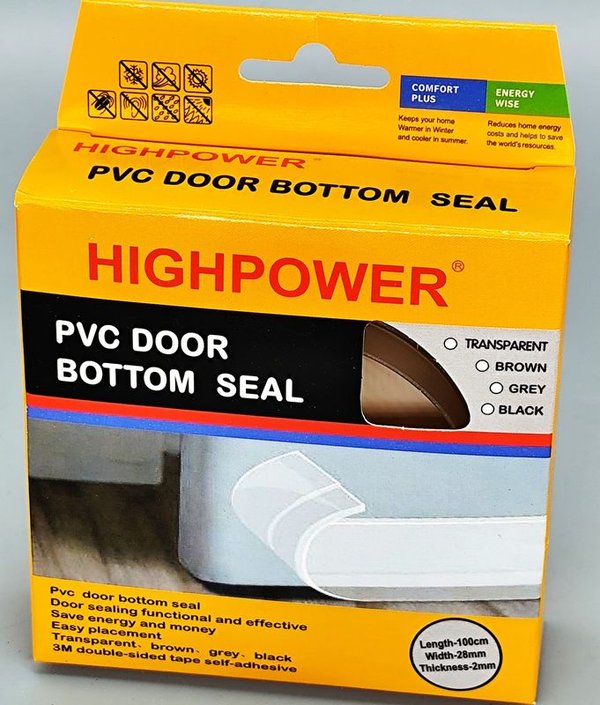 Burlete para Puerta HIGHPOWER PVC Transparente 1 Metro
