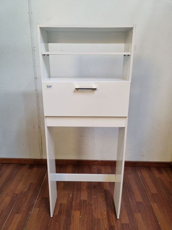 Escritorio Vertical Blanco con Repisa y Tapa Abatible