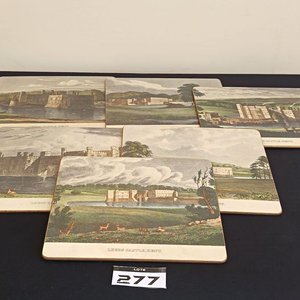 Set Vintage "Leeds Castle" Individuales y Posavasos Colección Inglaterra - imagen 11
