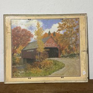 Lote siguiente: Cartel Metálico Coca-Cola Puente Cubierto Otoño
