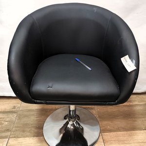 Butaca Giratoria Tapizada en Eco Cuero Negra para Peluquería - imagen 4