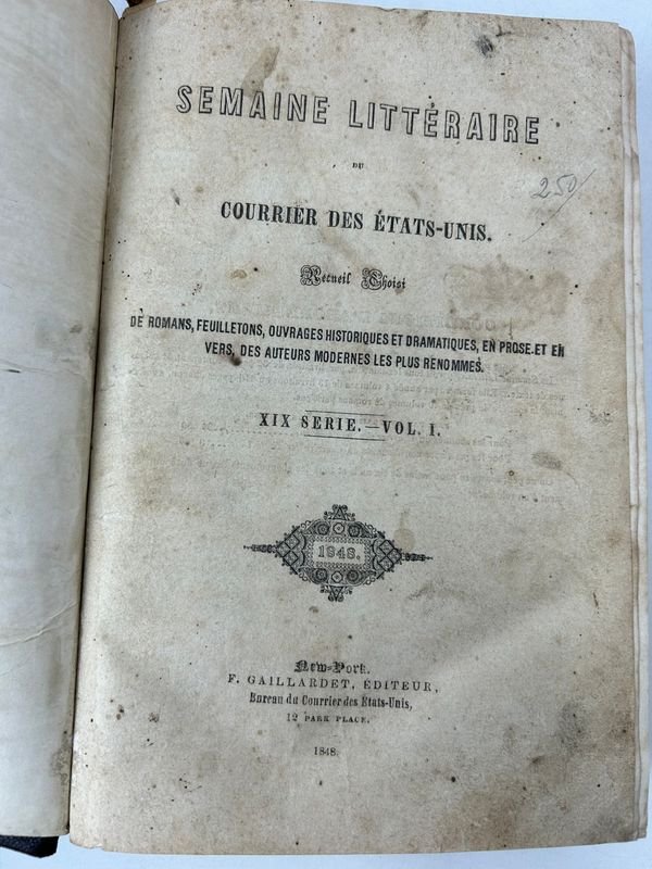 Libro raro en francés de 1848 - Semana Literaria del Correo de los Estados Unidos - imagen 2