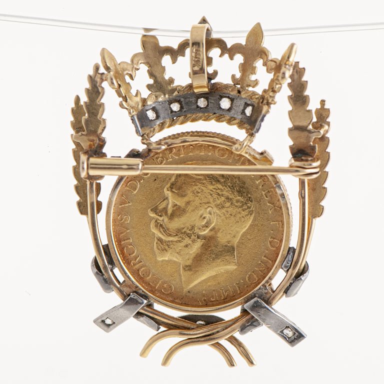 Prendedor de oro con Libra y brillantes - imagen 2