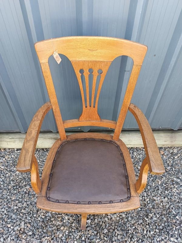 Silla de escritorio de roble en excelente estado - imagen 3