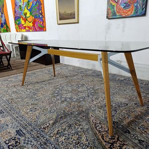 Lote siguiente: Mesa Rectangular con Tapa de Vidrio Templado y Base de Madera