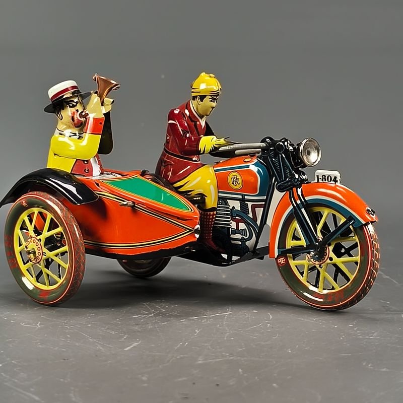 Colección de juguetes vintage con moto y sidecar - imagen 9