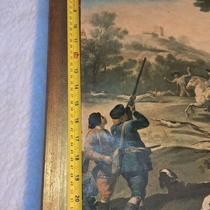 Par de Cuadros Europeos de Caza con Marcos Antiguos Dorados - imagen 9