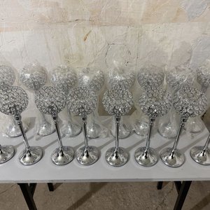 Set de 10 Candelabros Decorativos con Cristales y Base Metálica - imagen 5