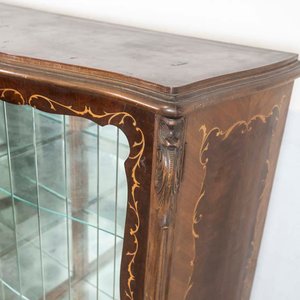 Cristalero Francés Antiguo con Marqueterie Floral y Detalles Espejados - imagen 3