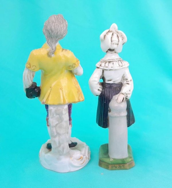 Par de antiguas figuras de porcelana Alemana - imagen 3