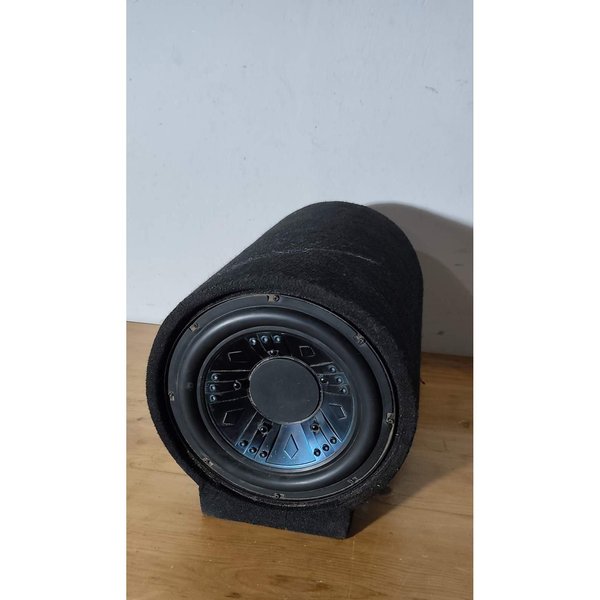 Subwoofer en Caja Cilíndrica Negra - Funciona