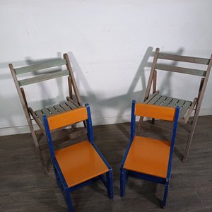Lote de 4 Sillas Plegables de Madera para Niños - imagen 2
