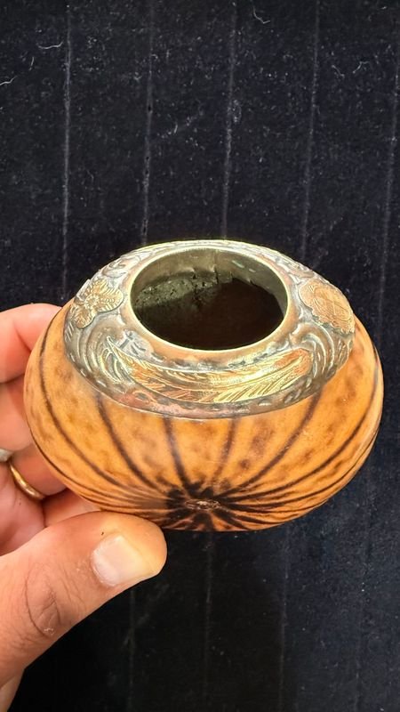 Mate Galleta Virola Plata y Oro - Vaso Decorativo - imagen 3