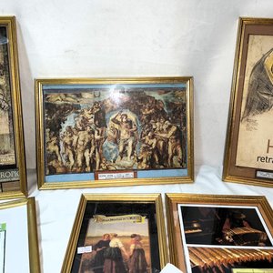 Lote de 7 Cuadros con Láminas y Marcos Dorados - imagen 3