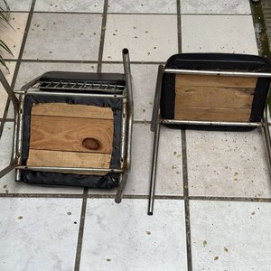 Silla y Banco Tapizado Negro con Estructura Cromada - imagen 6