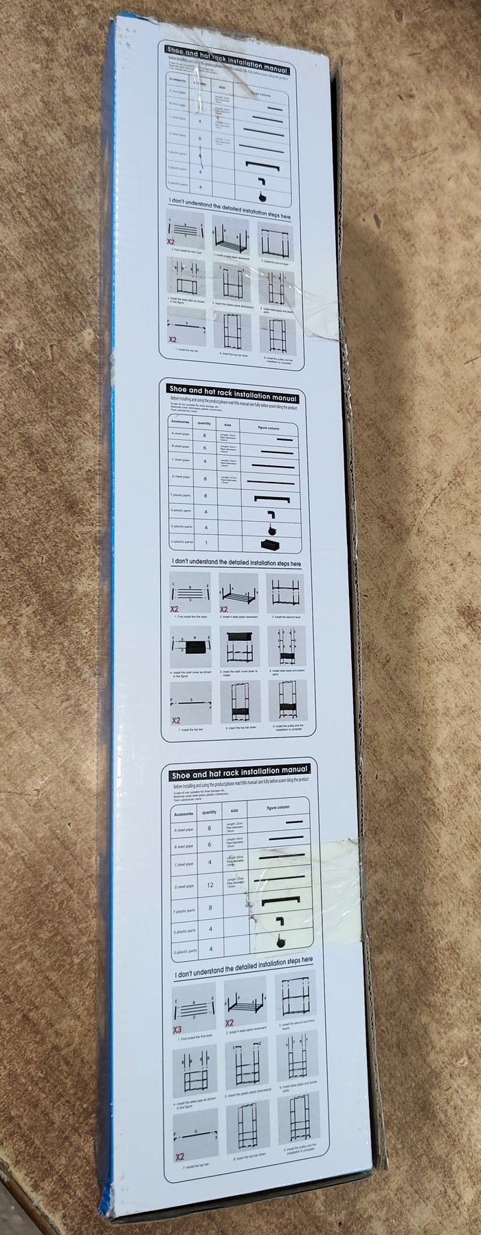 Armario de 3 estantes con doble perchero y ruedas, nuevo en caja - imagen 5
