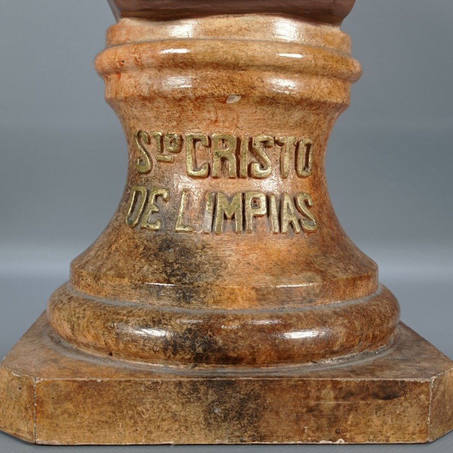 Figura de yeso representando el busto de Cristo - imagen 3