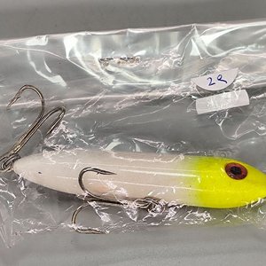 Señuelo de Pesca Artificial Stickbait Blanco y Amarillo Fluorescente con 2 Anzuelos - imagen 8