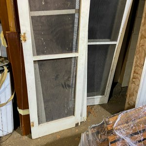 Dos Mosquiteros Dobles de Madera Blancos con Marco Medio Punto - imagen 4